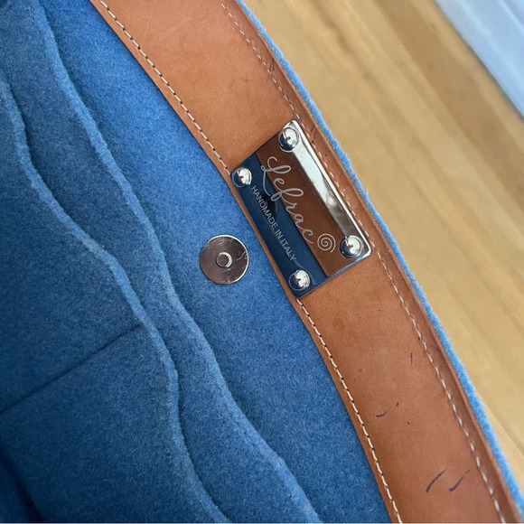 Lefrac Handmade Italian Wool Shoulder Bag Purse - Picture 4 of 9